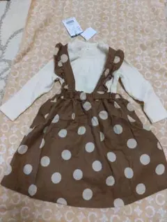 【新品未使用タグ付き】ブリーズ　ジャンパースカート　ドット