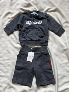 Agnes bグレー トレーナー・ショートパンツセット 1歳用