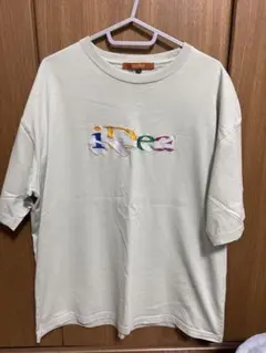 iDea 刺繍オーバーサイズTシャツ ライトグレー