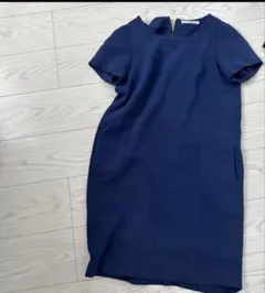 専用⭐︎ネイビーひざ丈ワンピースとM-PREMIERショートジャケットセット