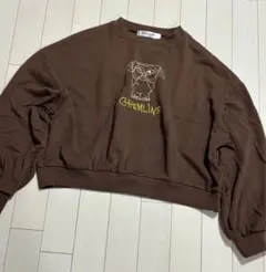 GREMLINS ブラウン クロップドスウェット M