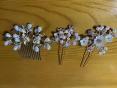 値下げ‼️ ヘアアクセサリーセット 花とパール3点セットと単品の計4点セット
