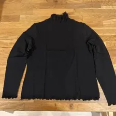 ブラック フリル裾 トップス LLサイズ 管理No.XL07