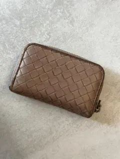 BOTTEGA VENETA ラウンドジップ イントレチャート 小銭入れ 茶色