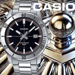 CASIO インポートモデル 腕時計 ステンレス　精悍ブラックメタリック 防水のサムネイル