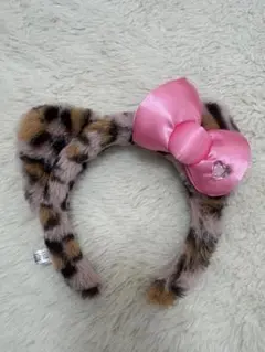 ユニバ キティ ヒョウ柄 カチューシャ ピンク USJ