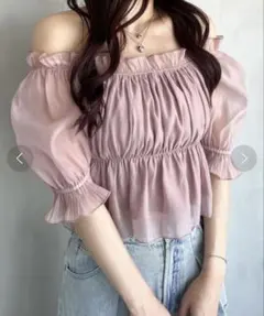 Heather フリルオフショルブラウス F