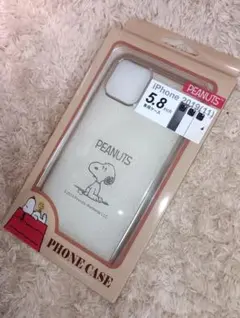 新品スヌーピーiPhone11proクリアケースソフトカバーシルバー