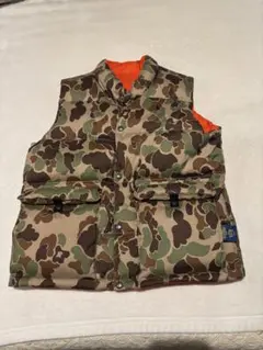 ラルフローレン リバーシブルダウンベスト 迷彩カモフラオレンジ 160/S