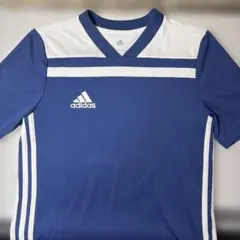 adidas サッカーウェア 半袖ユニフォーム ブルー×ホワイト 160