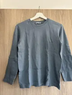 GU ソフトコットンクルーネックT 長袖 S ブルー