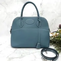 HERMES ボリード35 クシュベル ダークネイビー系 ○Y刻印 ハンドバッグ 