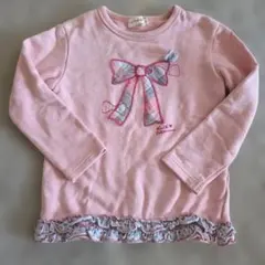 Knit Planner トレーナー ピンク リボン 110サイズ