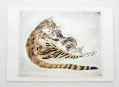 藤田嗣治 FOUJITA ポストカード 猫 アクアチント 東京芸術大学美術館蔵