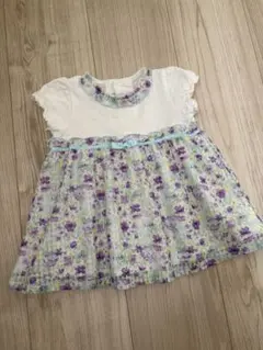 Bebe ベベ 半袖 花柄 ワンピース S 70cm 80cmのサムネイル