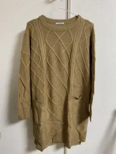 ロング ニット ワンピース ブラウン系