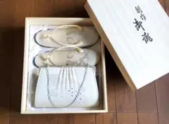 未使用品♡ 豪華♡金銀彩　エナメル螺鈿細工♡高級　本革　和装草履バッグセット♡ 1832e.jpg