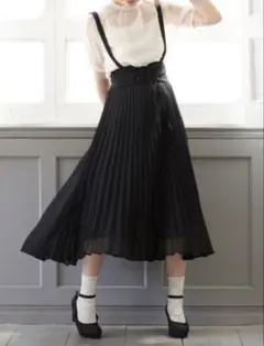 【MAJESTIC LEGON】 サス付 レースアップ プリーツ スカート 黒