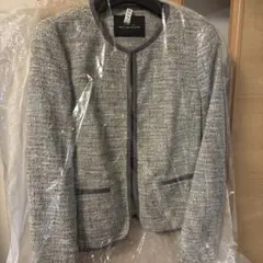 ノーカラージャケット グリーンレーベルリラクシング　ツイード　セレモニー 36