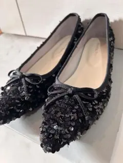 スパンコール フラットシューズ