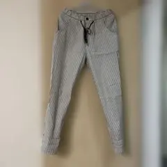 ストライプ ドローストリング カジュアルパンツ