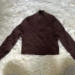 H&M ブラウン タートルネック セーター L