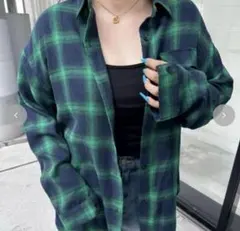 しまむら ちゃんゆり オーバーチェックシャツ トップス シャツ大きいサイズ 4L