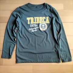 プリントグリーン長袖Ｔシャツ