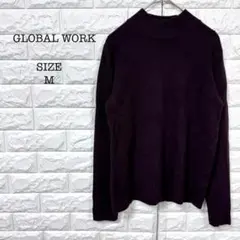 グローバルワーク GLOBAL WORK ハイネック ニット セーター 茶色 M