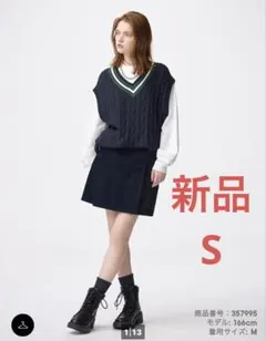 GU コーデュロイスコート　スコート　コーデュロイ　ミニ　スカート　ネイビー　S