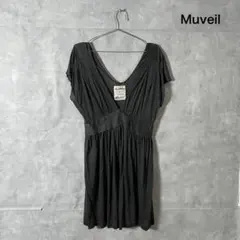 muveil ミュベール ドレープデザイン 日本製 半袖 ワンピース N138