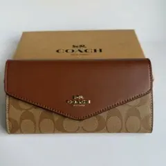 コーチ 長財布 CU161 ブラウン シグネチャー
