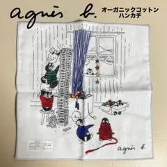 【新品】agnes b. オーガニックコットン ハンカチ ペンギン柄