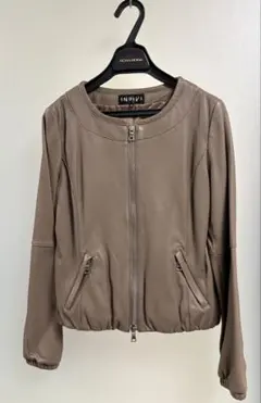 INDIVI ベージュレザージャケット 38