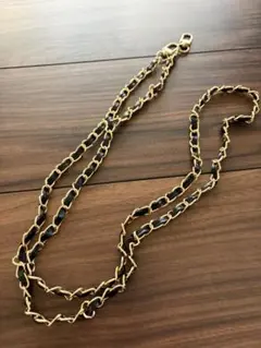 【未使用】スマホ ショルダーストラップ チェーン ブラック×ゴールド