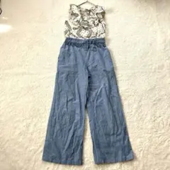 【SNIDEL】コットン カジュアル オールインワン サロペット(F)フリル