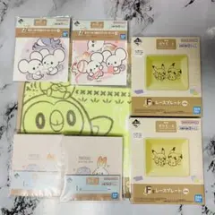 ポケピース 一番くじ レースプレート ハンドタオル メモパッド ステッカー