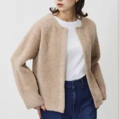 【PLST】ラメフェザーヤーン2wayカーディガン