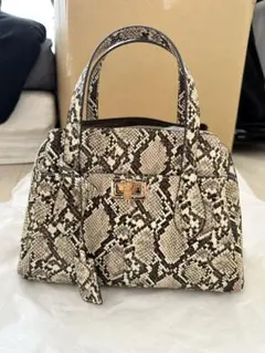 パイソン柄 2way ハンドバッグ ショルダー付き