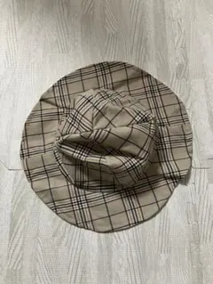 チェック柄 ベージュ バケットハット90cm