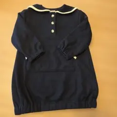 petit main　紺色ワンピース　裏起毛　110cm
