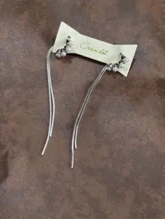 cream dot パール ロングチェーン ピアス シルバー