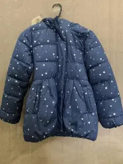 Gap Kids ネイビー 星柄 ダウンコート ファー付き 150cm