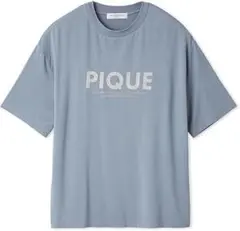 新品☆ジェラートピケ オム 接触冷感レーヨンピケロゴTシャツ（M）ブルー