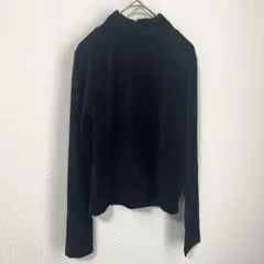 ブルースドライブ ベロア ハイネック ラメ セーター ブラック
