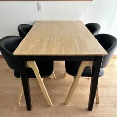 ムッシュ 121 木目調 ダイニングテーブル 4脚 チェア セット 4人掛け