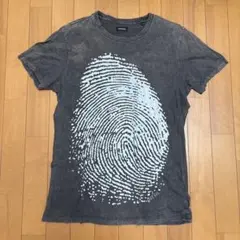 DIESEL 指紋プリント Tシャツ グレー Sのサムネイル