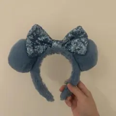 【美品】ディズニー カチューシャ 水色 ファー