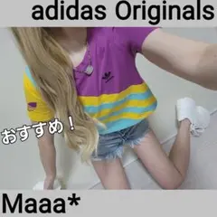 個人的にかなり好き♡ adidas Originals　ド派手　ショート丈　T