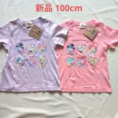 【新品タグ付き】100cm　アンパンマンガールズ　Ｔシャツ　２着　まとめ売りのサムネイル
